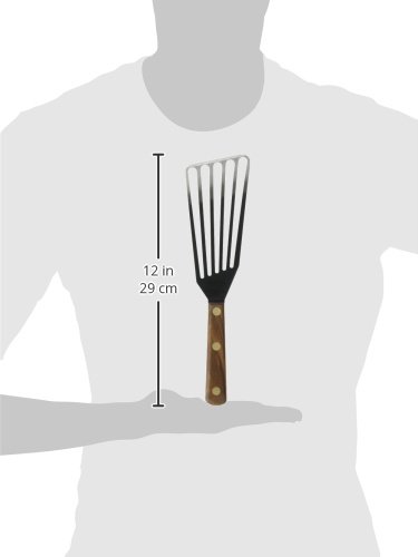 Lamson  Chef's Slotted Turner,   3" x 6", Stainless Steel with Riveted Walnut Handle, Right-Handed
