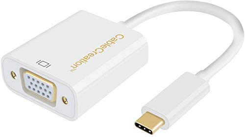 USB-C to VGA Adapter, CableCreation Type c to VGA Converter Thunderbolt 3,Compatible with MacBook Pro 2019/, MacBook, iPad Pro 2019,Chromebook Pixel, XPS 13, Surface Book 2 to Projector, HDTV,Monitor