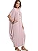 Verdusa Women's Boat Neck Batwing Sleeve Baggy Caftan Harem Oversized Maxi Dress Lavender Pink M