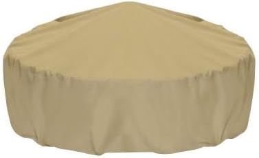 Two Dogs Designs 2D-FP60005 Home and Garden Fire Pit Cover with Level 4 UV Protection, 60-Inch, Khaki