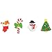 Oasis Supply Merry Miniatures Candy Cane, Holiday Tree, Snowman, Stocking Assortment Edible Sugar Decorations - 12 Count - 24905