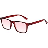 Calabria R861 FL-41 Reading Glasses 0.75 Red Crystal Unisex Fluorescent Light Sensitivity Indoor Outdoor Photophobia Readers