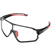 ROCKBROS Occhiali da Sole Fotocromatici Ciclismo Sportivi PC Lenti  Trasparenti UV400 Ultraleggero UNISEX (Nero/rosso) : Sport e tempo libero