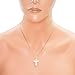 Honolulu Jewelry Company Sterling Silver Plumeria Cross CZ Necklace Pendant with 18