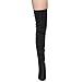 Chase & Chloe EE81 Women's Thigh High Corset Lace Up Stacked High Heel Boots