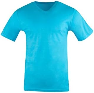 Solid Color V-Neck T-Shirts 100% Cotton Small to XX-Large Available in 12 Colors (XX-Large, Aqua)