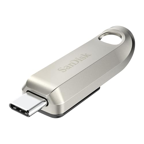 SanDisk Ultra Luxe Unità Flash USB Type-C 1 TB (con velocità fino a 400 MB/s, prestazioni USB 3.2 Gen 1,Prestazioni USB 3.2 Gen 1,Design Premium e Corpo in Metallo,Elegante Clip) Argento
