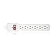 Maxxima 6 Outlet Power Strip Surge Protector - 300 Joules, Features Red On/Off Switch, 4 Pack, Powers Multiple Electronics and Devices Simultaneously, Perfect for Home Appliances - White