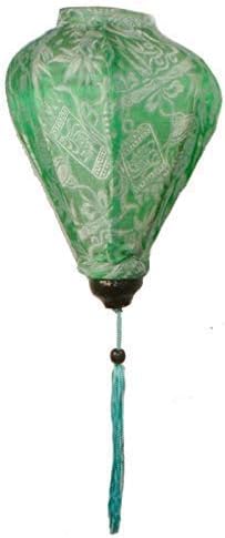 Vietnamese Oriental Silk Bamboo Handcrafted Lantern Lamp Chinese Mint,Small