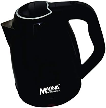 Magna Homewares 1.8L BPA-Free Stainless Steel Water Tea Kettle with Cordless Auto Shut-Off & Boil-Dry Protection, 1500W Fast Boiling with FADA Controller, 3 Pin Plug Top with 1 mtr Wire-Black