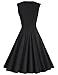 MUXXN Women's 50s 60s Vintage Sexy V-neck Swing Dress(S,Black)