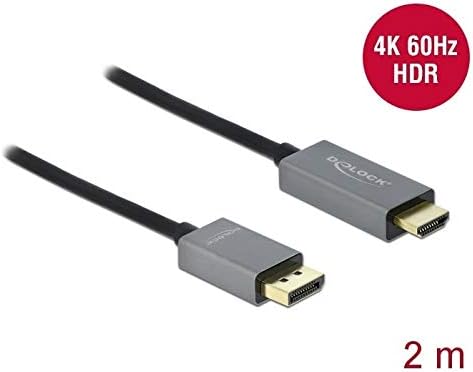 DeLOCK Active DisplayPort 1.4 to HDMI Cable 4K 60Hz (HDR) 2m, Black - Image 3