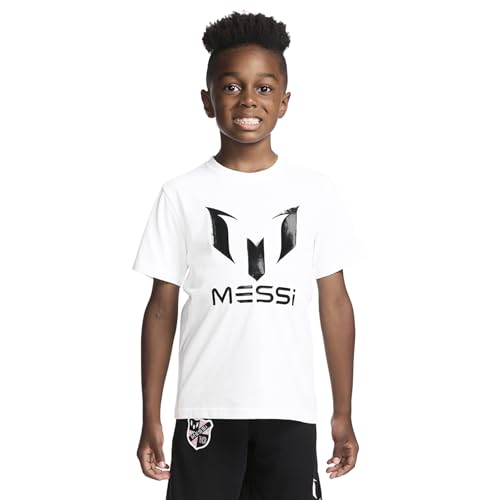 Messi Boys' Lifestyle Short Sleeve T-Shirt, Slim-fit Graphic Tee, Cotton Blend…