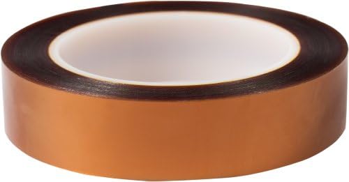 Polyimide Double Sided Masking Tape, 3" Core, 500 Degree F Performance Temperature, 30 lbs/inch Tensile Strength, 1 mil Thick, 36 yds Length x 1/2" Width, Amber
