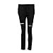 PHOTNO Women Skinny Ripped Pants High Waist Stretch Slim Pencil Trousers (XXL, Black)