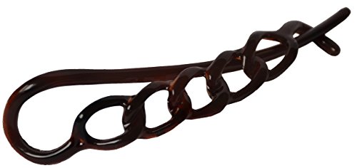 Parcelona French Twist N Clip (Set of 3) Flower, Bow and Chain Celluloid Hair Clip Barrette