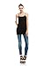Nolabel WT361 5 Pack Women's Basic Active Long Length Adjustable Spaghetti Strap Cami Tank Top (3WH/2BK) 5Pack M