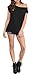 Sarin Mathews Women's Casual Off Shoulder Tops Short Sleeve T Shirts Loose Sexy Tank Tops Blouses Black XL