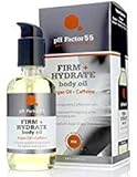 pH Factor 5.5 Argan Oil Firm + Hydrating Body Oil for dry skin, cellulite, uneven skin tone, dark spots – With Caffeine, Cucumber, and Shea Butter. Large 3.8oz Bottle