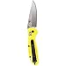 Benchmade - Mini Griptilian 556 EDC Manual Open Folding Knife Made in USA, Drop-Point Blade, Plain Edge, Satin Finish, Yellow Handle