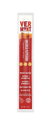 Vermont Smoke & Cure Meat Sticks, Turkey, Antibiotic Free, Gluten Free, Uncured Pepperoni, 1oz Stick, 24 Count