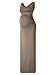 Womens Sleeveless Side Ruched Split Bodycon Maternity Maxi Dress Slim Round Neck Casual Pregnancy Tank Dress Khaki