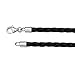 Black Genuine Leather Braided Weave Necklace Pendant Cord for Women for Men Teen Silver Plated Lobster Claw Clasp
