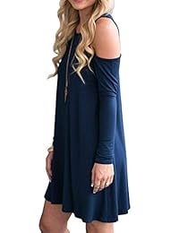 MYTHFAYE Camiseta sin mangas con hombros descubiertos y túnica fría para mujer Vestido suelto con bolsillos