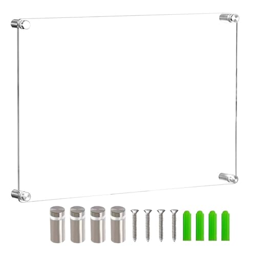 Soporte de Pared Acrílico Transparente, 33.5x24.5cm Letrero Marco Tamaño Carta, Porta Menu para Título Profesional y Marcos de Fotos Acrílicos