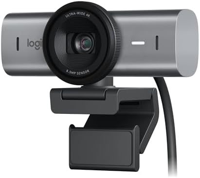 Logitech MX Brio Ultra HD 4K Collaboration, Streaming Webcam, 1080p at 60 FPS, Show Mode, Works with Microsoft Teams, Zoom, Google Meet, Nintendo Switch 2 new GameChat mode - Graphite