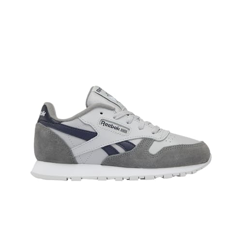 Reebok Baskets Classiques en Cuir Unisexe pour bébé, Gris 4/grey1/vectornay, 20 EU, Grey4 Grey1 Vectornavy, 20 EU