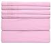 Queen Sheets Set 6 Piece - Includes 4 Pillowcases - Bed Sheets Queen Size - Soft Hotel Luxury Bedding - Cooling, Comfy and Breathable - 1 Flat & 1 Fitted & 4 Pillowcases w/ Deep Pockets - Light Pink