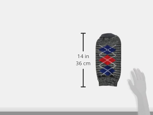 Petcessory Argyle Turtleneck Sweater, Large, Dark Gray