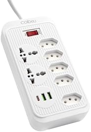 Filtro de Linha, Extensão Tomada, Régua Tomada, Régua de Energia, 5 Tomadas, 2 Interfaces USB, 1 Porta USB Tip
