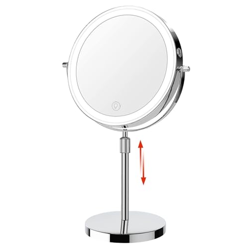 HIEEY Lighted Makeup Mirror with Magnification, 1x/10x Rechargeable 8