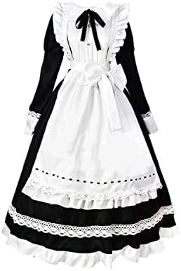 long french maid dress Anime Cosplay French Maid Adult Costume Small