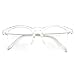 Happy Store CN88 Fashion Keyhole Metal Temple Oval Horn Rimmed Clear Lens Glasses,Transparent