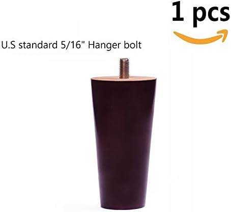 Round Solid Wood Furniture Sofa/Chair/Couch/Loveseat/Cabinet Replacement Legs (5 Inches,1 Pcs)