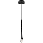 ET2 Pierce - 3W 1 LED Pendant-19 Inches Tall and 2.25 Inches Wide-Black Finish