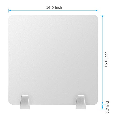 Owfeel Frosted Desk Panel Office Divider Partition Desktop Privacy Panel with 2pcs Desk Partition Clip for Student Call Centers/Offices/braries/Classrooms/Library Acrylic Privacy Board (16" L×16" W)