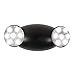 eTopLighting Emergency Exit Light Standard LED Bug Eye Head LED Spot Light, Black Body Color, 2 Side Lights, Test Button, AGG2214