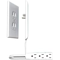 Sleek Socket Ultra-Thin Electrical Outlet Cover with 3 Outlet Power Strip and Cord Management Kit, 3-Foot, Standard Size