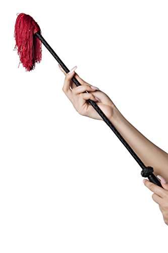 Starline Women's Red Fringe Whip Riding Crop Roleplay Costume Accessory, Black/Red, One Size