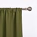 NICETOWN Window Curtains Blackout Drapes for Christmas Decoration, Thermal Insulated Solid Rod Pocket Blackout Curtains/Draperies for Living Room (One Pair,42 by 63-Inch,Olive Green)
