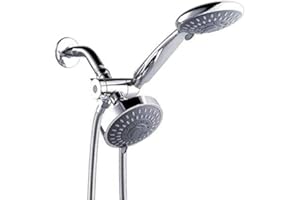 35 Setting High Pressure 3-Way Dual Shower Head Combo, Hand Held Shower & Rain Shower Separately or Together, 2 in 1 Showerhe