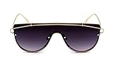 GAMT Integrated Rimless Sunglasses Flat Top for Women Metal Mirrored Sunglass