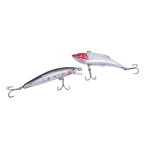 REFURBISHHOUSE 21 StüCke Angelk?Der Set Mixed Minnow Zangengriff L?Ffel Haken Weichen K?Der Kit im Box KüNstliche K?Der… – Bild 3