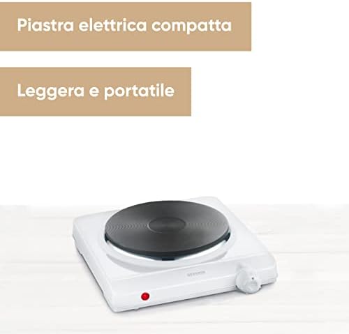 DK 1091 Fornello elettrico, Ø 18 cm x 1.500 W, Fondello in ghisa indeformabile, Controllo in continuo della temp. con termostato, Corpo smaltato