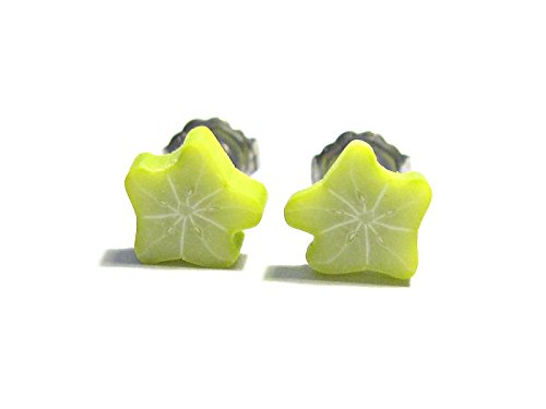 Tiny Starfruit Stud Earrings - Tiny Food Jewelry