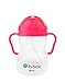 b.box Sippy Cup with Innovative Weighted Straw | Easy-Grip Handles| Color: Neon Pink Pomegranate | 8 oz. | BPA-Free | Phthalates & PVC Free | Dishwasher Safe
